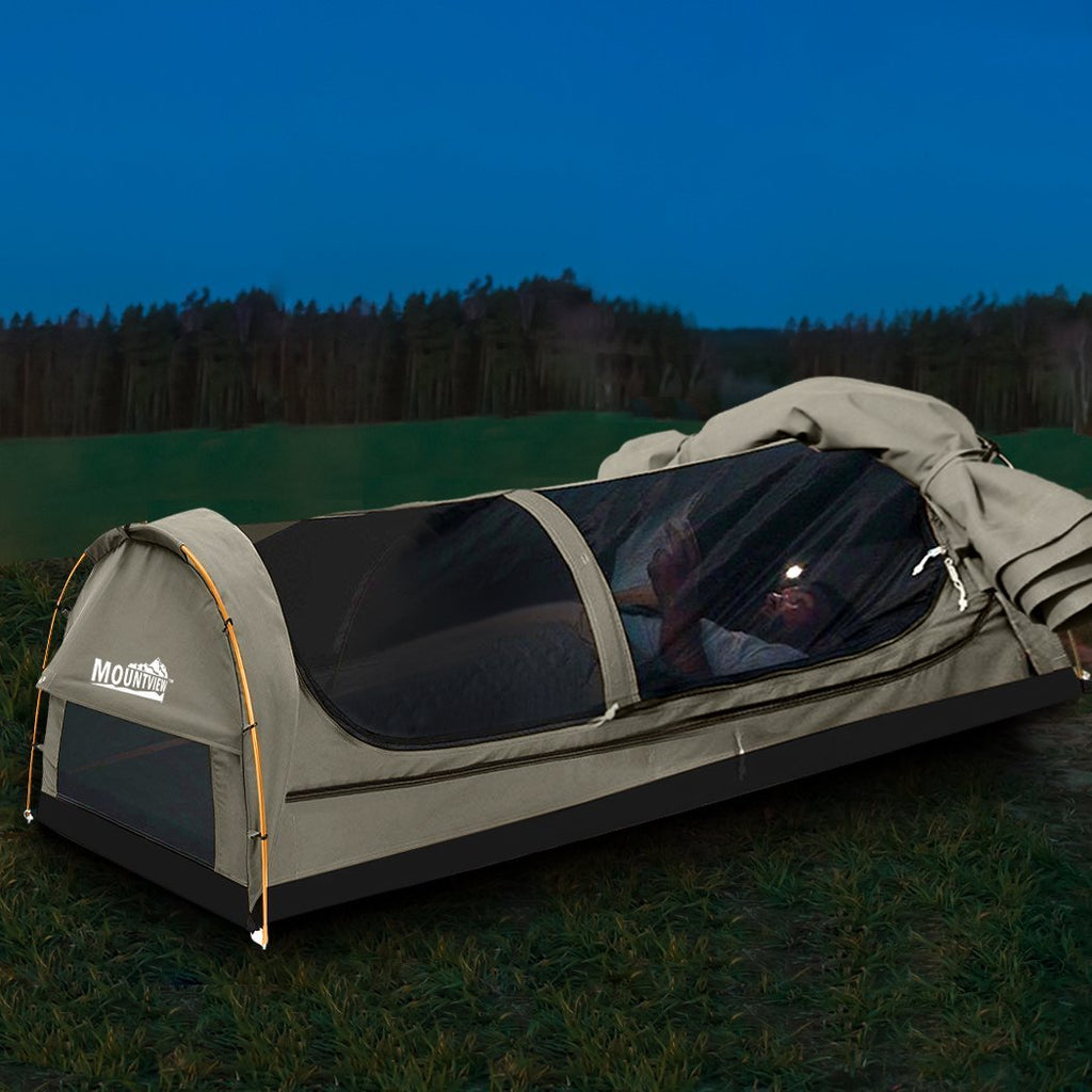 Mountview King Single Swag Camping Swags Canvas Dome Tent Hiking