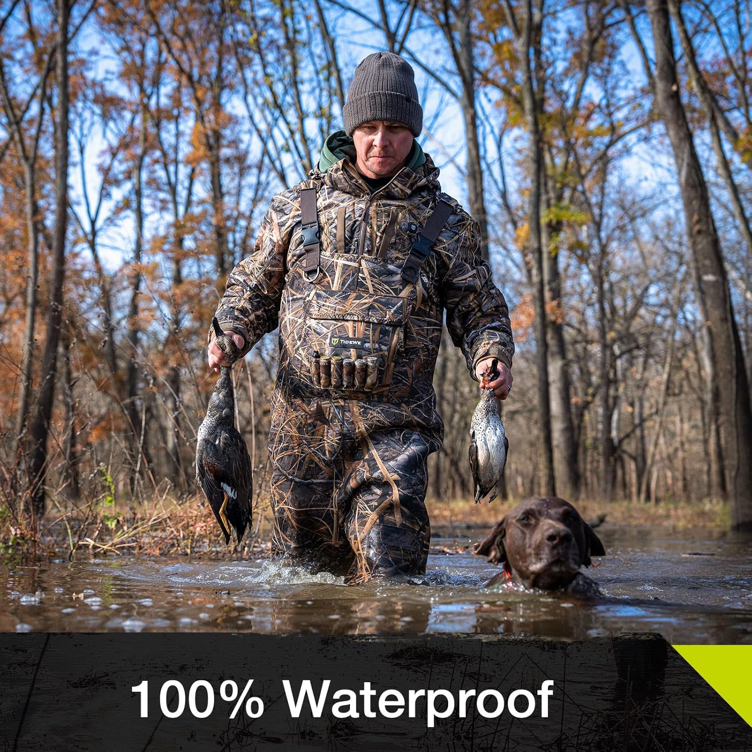 TIDEWE Chest Waders with Boot Hanger Hunting Waders for Men Next Camo Evo with 600G Insulation Waterproof Cleated Neoprene Bootfoot Wader Insulated Hunting & Fishing Waders (Size 9)