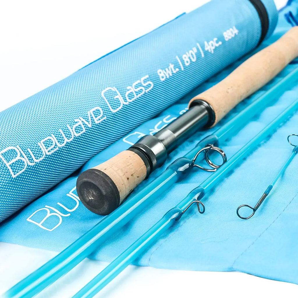 M MAXIMUMCATCH Maxcatch Fiberglass Fly Fishing Rod: 3wt/ 5wt/ 6wt/8wt in BlueOrange Purple or Transparent (Bluewave Saltwater 8wt 8 4pcs)