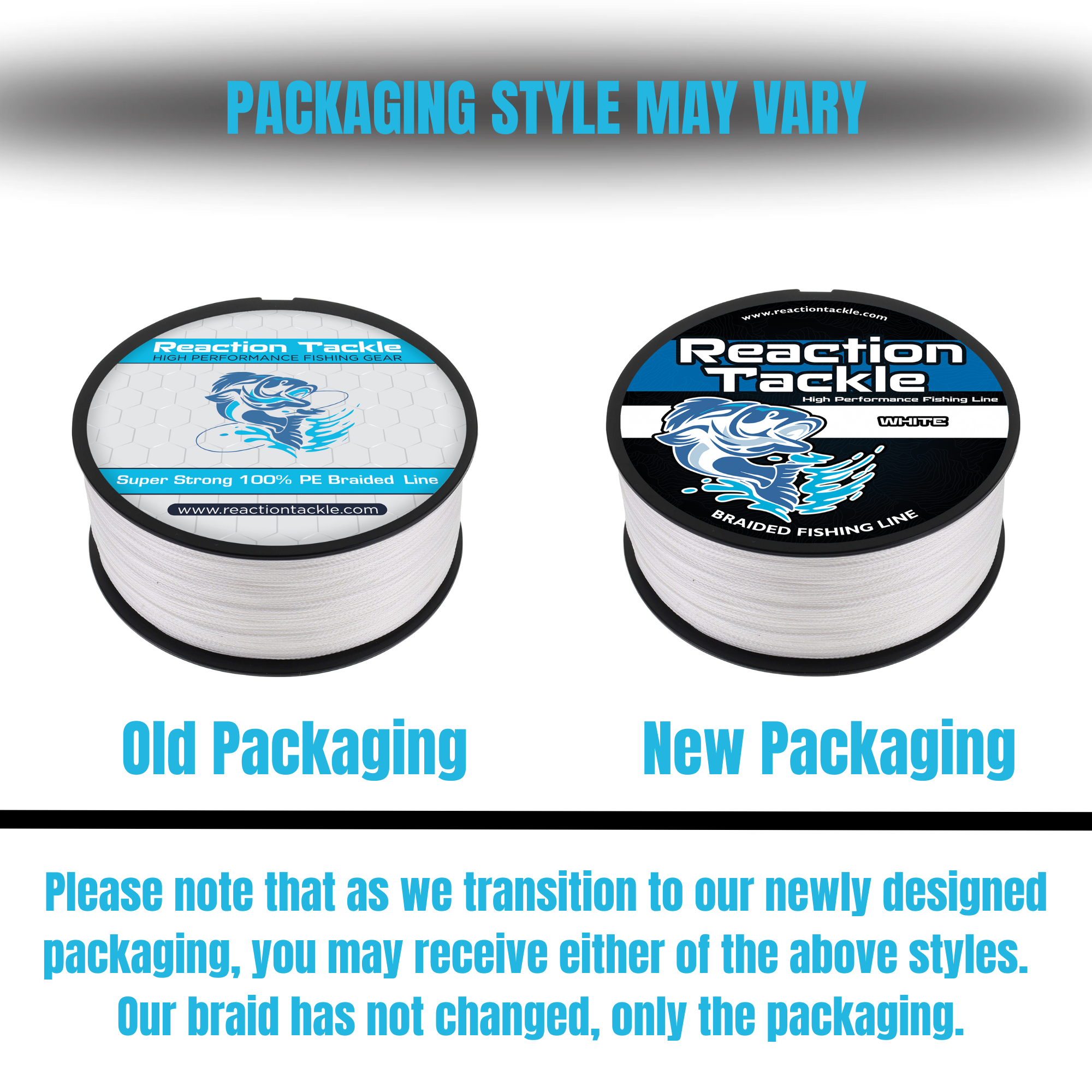 Reaction Tackle Braided Fishing Line - Multi-Color