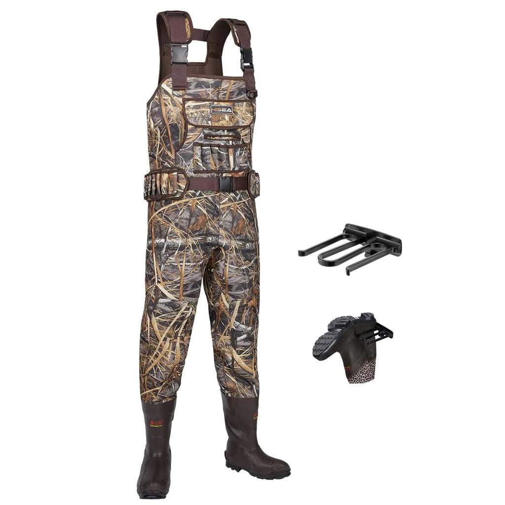 HISEA Hunting Waders Neoprene Chest Waders for Men with 800G Insulated Boots Waterproof Neoprene Bootfoot Waders