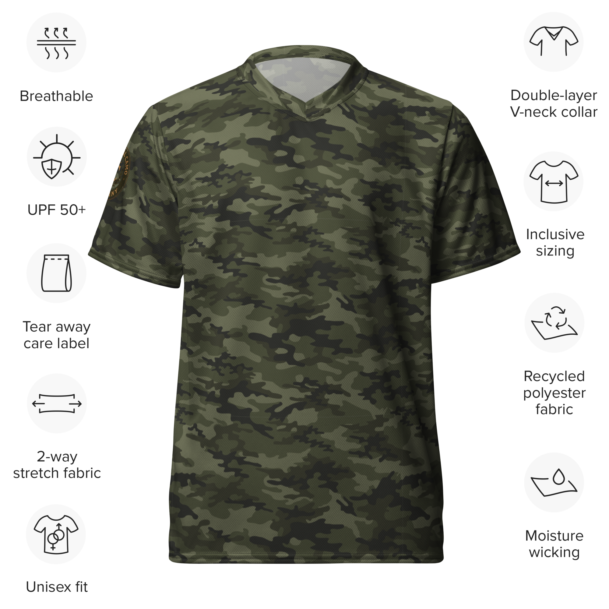 HedgeRow Camo( Woodland) Sports Jersey